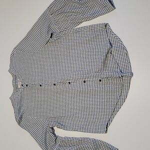 Madewell Monochrome Plaid Button Down Top With Bell Sleeves